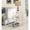 HomeStock Belmont Glass Step End Table, Modern 3 Tier Accent Side Table with Tempered Glass Shelves for Display and Storage Needs - 2 of 4