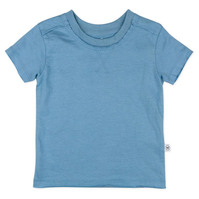 Honest Baby Boys' 4pk Organic Cotton Short Sleeve T-Shirt - Blue/White, 2 of 6