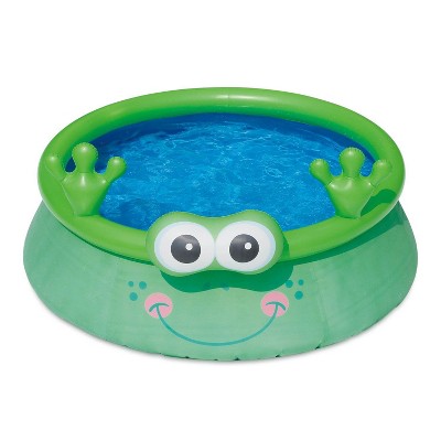 Summer Waves 6ft x 20in Inflatable Frog Character Quick Set Swimming Pool, Green