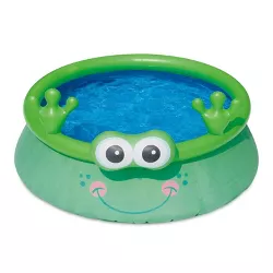 Summer Waves 6 Foot x 20 Inch Inflatable Frog Character Quick Set Kiddie Swimming Pool and Ball Pit with Fast Inflating Design, Green
