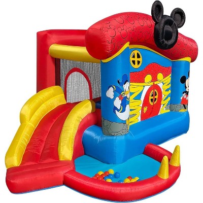 Disney Mickey Mouse Funhouse Inflatable Bounce House with Slide and Ball Pit