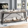Gulches Industrial Sofa Table, 2-Tier, Light Gray & Black, Extra Long 70.9", Entryway Console Table - 2 of 4