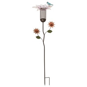 Transpac Metal 57.5 in. Multicolor Spring Floral Garden Bird Feeder Yardstake - 1 of 2