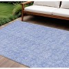 Denim Blue And Ivory Floral Washable Indoor Outdoor Area Rug - 2 of 4