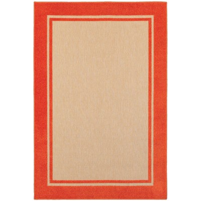 Oriental Weavers Cayman 5594Q Sand/ Orange Indoor/Outdoor Area Rug - 9'10" x 12'10"