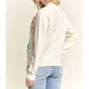Women's Floral Patch Cozy Knit Sweater - ADORA - 2 of 3