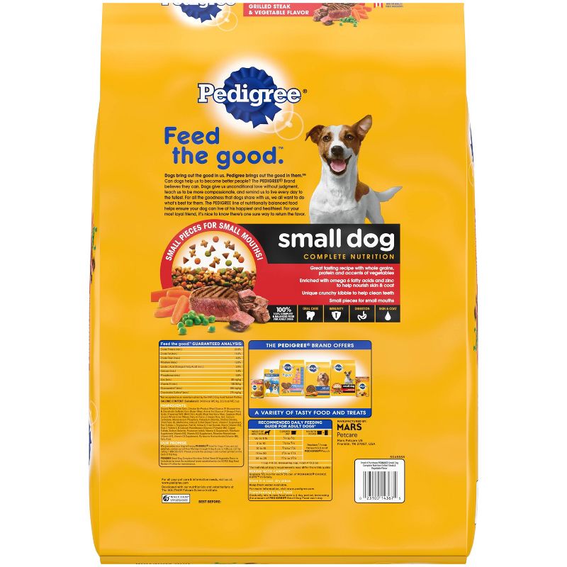 Pedigree Grilled Steak & Vegetable Flavor Small Dog Adult Complete Nutrition Dry Dog Food, 4 of 8