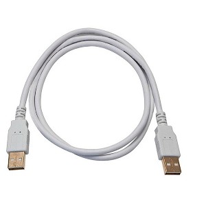 Monoprice USB 2.0 Cable - 3 Feet - White | USB Type-A Male to USB Type-A Male, 28/24AWG, Gold Plated, 480 Mbps - 1 of 4