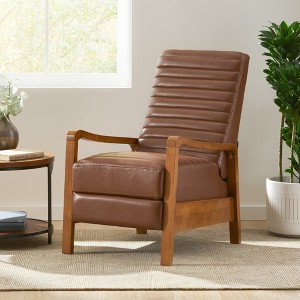 Push-Back Club Recliner with Wood Frame - 1 of 4
