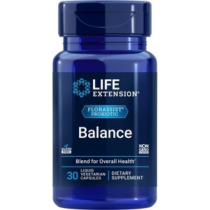 FlorAssist Probiotic Balance by Life Extension  -  30 Liquid Vegetarian Capsules - 1 of 2