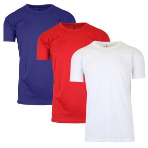 Galaxy By Harvic Men's Short Sleeve Moisture-Wicking Quick Dry Performance Crew Neck Tee- 3 Pack - 1 of 2