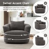 360° Swivel Accent Chair, 38.2" Barrel Sofa Chair with Boucle Upholstery and Throw Pillow for Living Room, Bedroom, Office, or Hotel - 4 of 4