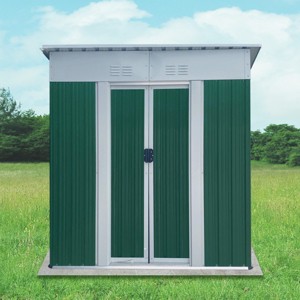 Coolbibila-Storage Sheds With Aluminum Alloy Frame And Sliding Door, Storage Sheds Outdoor With The Pent Garden Shed - 1 of 4