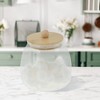 Unique Bargains Pot-Bellied Jar with Bamboo Lid Decorative Jars Wood Color Clear 1 Pc - 2 of 4