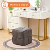 KTMBDW Square Ottoman Foot Stool, Corduroy Vanity Chair Bench with Padded Woven Footrest for Entryway, Living Room, Bedroom, Hallway - 3 of 4