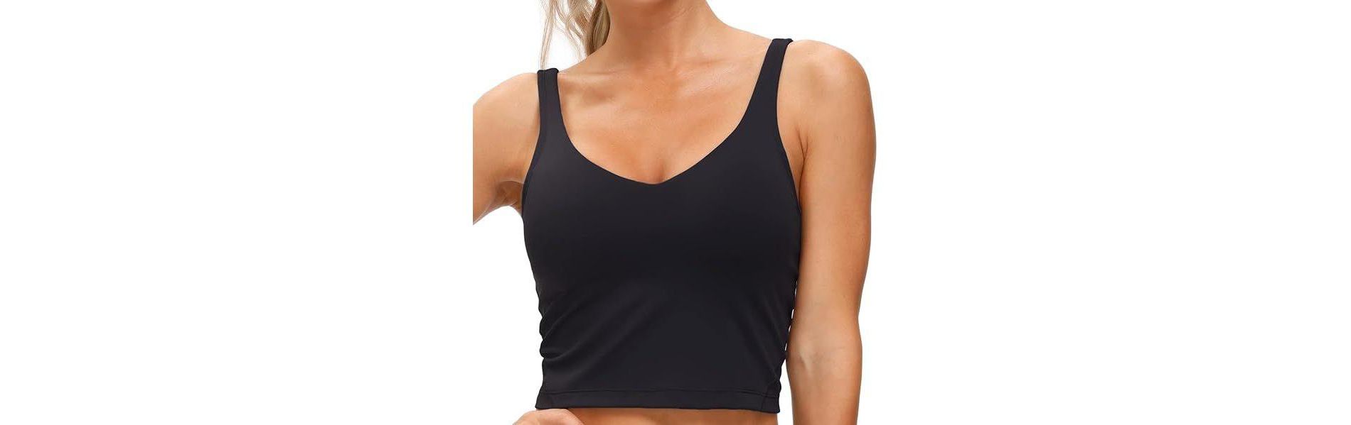 ITAFIT ComfortFit Longline Sports Bra, Black, Large