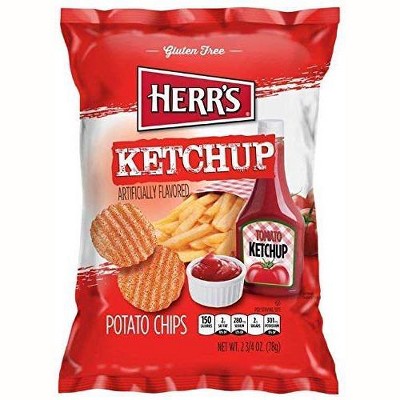 Herr's Potato Chips, Ketchup Flavored - 2.75 Oz Bag (Pack of 3)