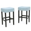 26.75" Fabric Backless Counter Height Barstools, Set of 2 with Padded Seats and Solid Wood Frame for Kitchen - 2 of 4