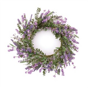 Mixed Lavender Floral Wreath 20"D - 1 of 1