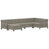 vidaXL 6 Piece Patio Lounge Set with Cushions Gray Poly Rattan - 4 of 4
