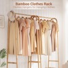 Wood Clothes Rack with Storage Shelf - Freestanding Garment Rack for Hanging Clothes, Coats, Skirts, Shoes & Plants - Ideal for Living Room, Balcony - 4 of 4