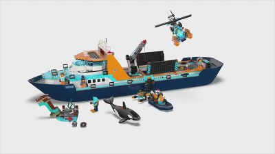 Lego City Arctic Explorer Ship Floatable Building Toy Set 60368 : Target