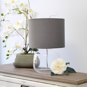 Glass Table Lamp with Fabric Shade - Simple Designs - 1 of 4