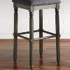 Roundhill Furniture Arnhem Wood Gray Upholstered Swivel Bar Stools, Set of 2 - 3 of 3