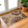 Modern Farmhouse Floral Medallion Non-Slip Washable Indoor Runner or Area Rug by Blue Nile Mills - 2 of 4