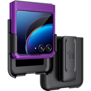 Nakedcellphone Combo for Motorola RAZR+ 2023 (RAZR PLUS) - Slim Case and Belt Clip Holster Combination - 1 of 4