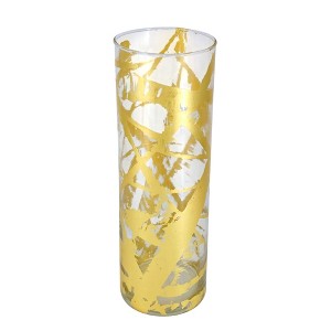 Slickblue Glass Cylinder Vase, Hand-Finished Display Piece, Slim Modern Style, Centerpiece Décor, Color and Size Options - 1 of 4