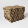 Rectangular Tapered Manmade Rattan Outdoor Picnic Basket with Hinged Top 9" x 14" - Threshold™ designed with Studio McGee - image 3 of 4