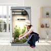 Costway 32''x32''x63''Mylar Hydroponic Grow Tent w/Observation Window & Floor Tray Gray\Black - 4 of 4