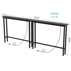 VINGLI 2-piece Set Triamine + Iron 200 * 15 * 79cm with Power Strip Foyer Table - 1 of 4