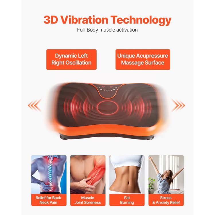 VEVOR Vibration Plate Exercise Machine, Whole Body Vibrating Platform ...