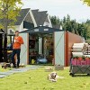 9×11 FT Metal Storage Shed with 3 Lockable Doors and 4 Vents, Outdoor Utility Garden Tool Shed, Steel Waterproof Backyard Storage Shed-Coolbibila - 3 of 4