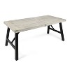 GDFStudio Anemone Outdoor Acacia Wood Dining Table, Light Gray - 4 of 4
