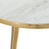 Contemporary Marble Accent Table Gold - Olivia & May: Indoor Use, Splayed Legs, Modern Style - 4 of 4