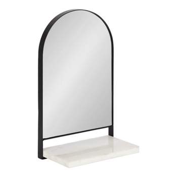 12"x20" Chadwin Arch Wall Mirror with Shelf Black - Kate & Laurel All Things Decor
