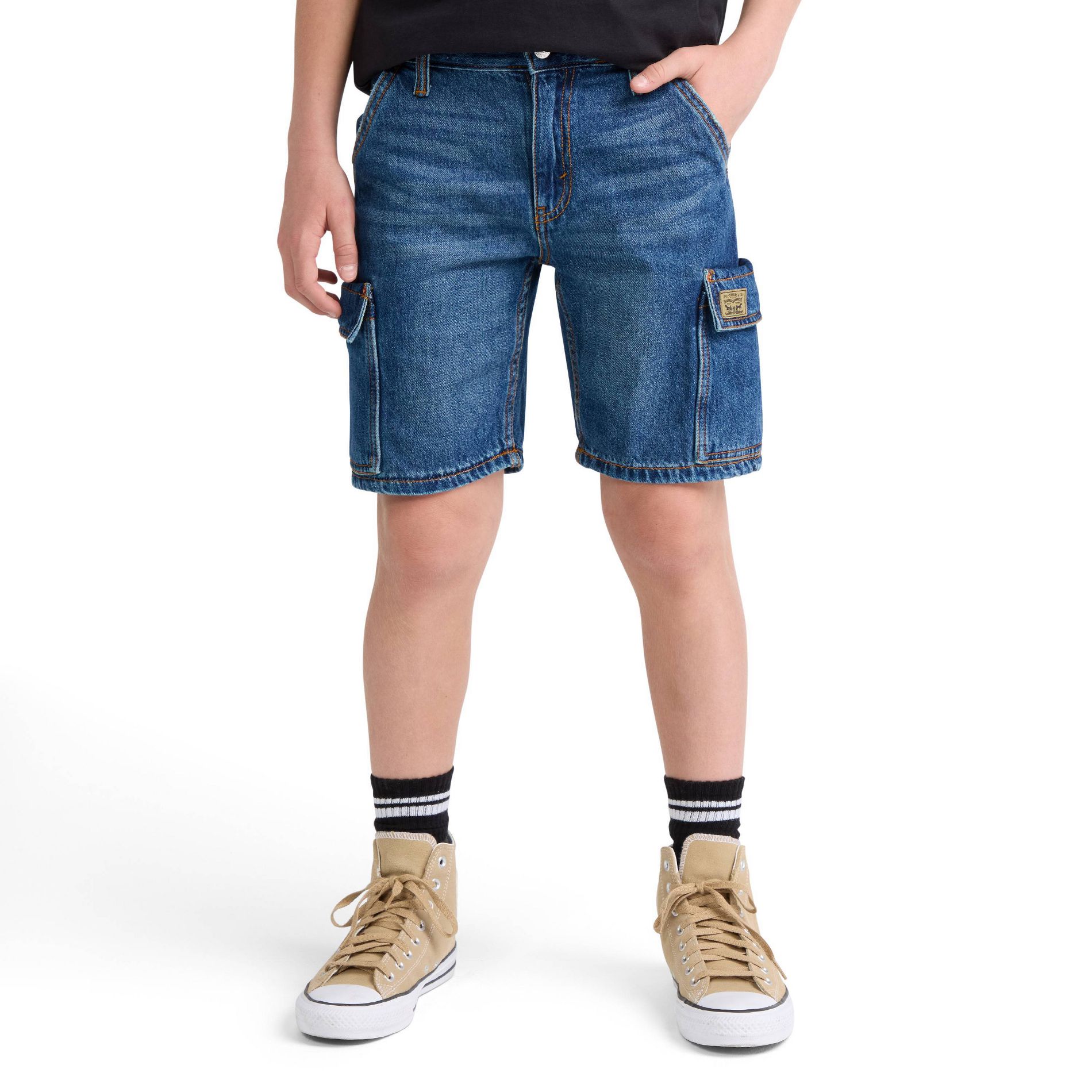 Levi's® Boys' Denim Cargo Shorts - Medium Wash 10