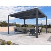 PURPLE LEAF Louvered Pergola Outdoor Aluminum Pergola with Adjustable Roof for Deck Backyard Garden Grey Hardtop Gazebo - 2 of 4