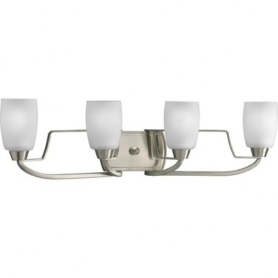 Progress Lighting Wisten 4-Light Bath Bracket, Brushed Nickel, Etched Glass Shade Collection: Wisten, 4 lights, wall light, Brushed Nickel, Etched