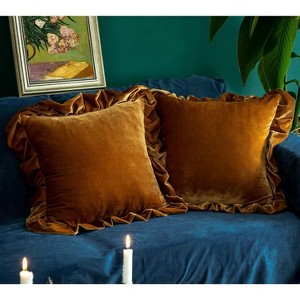 LISM 18x18 Inches Velvet Pillowcases,Decorative Throw Pillow Cover Pack of 2 - 1 of 4