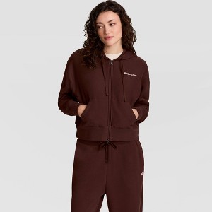 Champion Women's Cropped Hooded Fleece Zip-Up Hoodie - Chicory