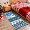 Christmas Runner Rug – Washable, Non-Slip, Santa & Reindeer Print, Low Pile, Foldable Carpet for Hallway, Kitchen, Bedside - 2 of 4