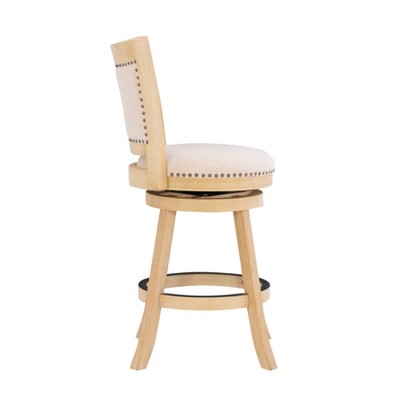 Gray Swivel Adjustable Wood and Metal Counter Stool