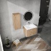 Vynxaria 24 in. Single Wall-Hung Imitation Oak Plywood Bath Vanity with White Resin Sink Surface KD-PACKING Ready to Assemble - 2 of 4