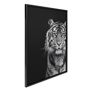 Kate & Laurel All Things Decor 23"x33" Sylvie Tiger Minimalist Animal Portrait Metallic Wall Art: Floating Canvas, Modern Decor - 1 of 4