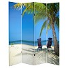 Ocean Scene Double Sided Room Divider - Oriental Furniture: Privacy Screen, Beach Partition, No Assembly Required - 3 of 3