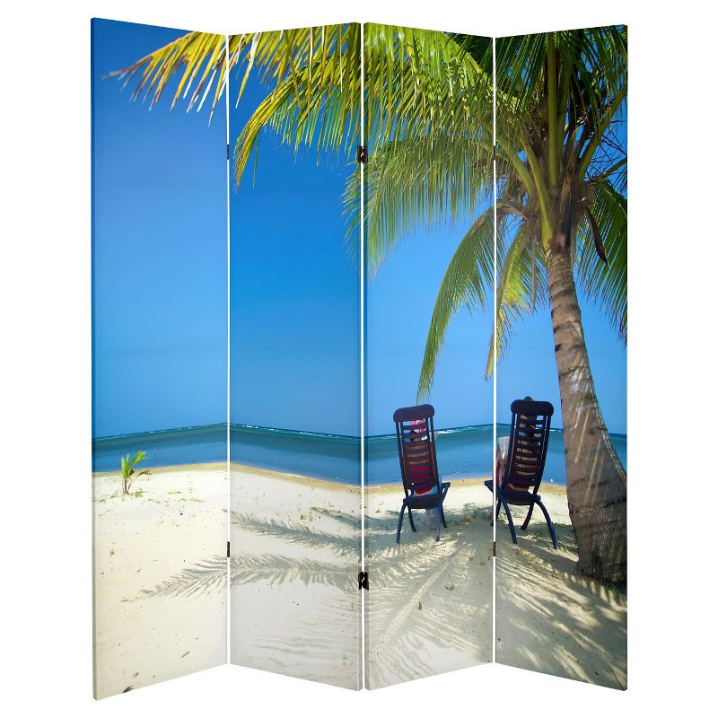 Ocean Scene Double Sided Room Divider - Oriental Furniture, 4 of 6